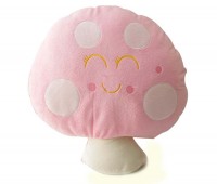蘑菇笑脸抱枕 浅粉色