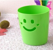 迷你微笑桌面收纳桶 绿色心情微笑桌面收纳桶