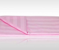 思侬全棉斜纹印花 双人床单 缎条粉色 230X250cm
