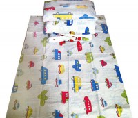 全棉儿童婴儿床品三件套 被套床单枕套三件套 小车