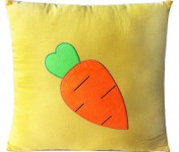思侬纯棉方枕 抱枕 靠垫 坐垫 含芯 （黄色胡萝卜）50*50cm