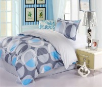 思侬全棉斜纹印花三件套 纯棉学生床上用品 0.9米 1.2米 1米2单人床品 多花色 超低特价 蓝色经典