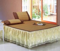 思侬 韩版蕾丝边床裙床罩 1米5床 床上用品 米黄色