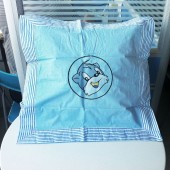 思侬 纯棉绣花方枕（含芯）45*45cm 淘气蓝猫蓝